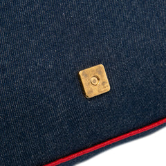 Large Denim Baguette Satchel