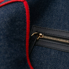 Large Denim Baguette Satchel