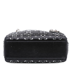 Mini Satin Cannage Strass Crystal Embellished Lady Dior