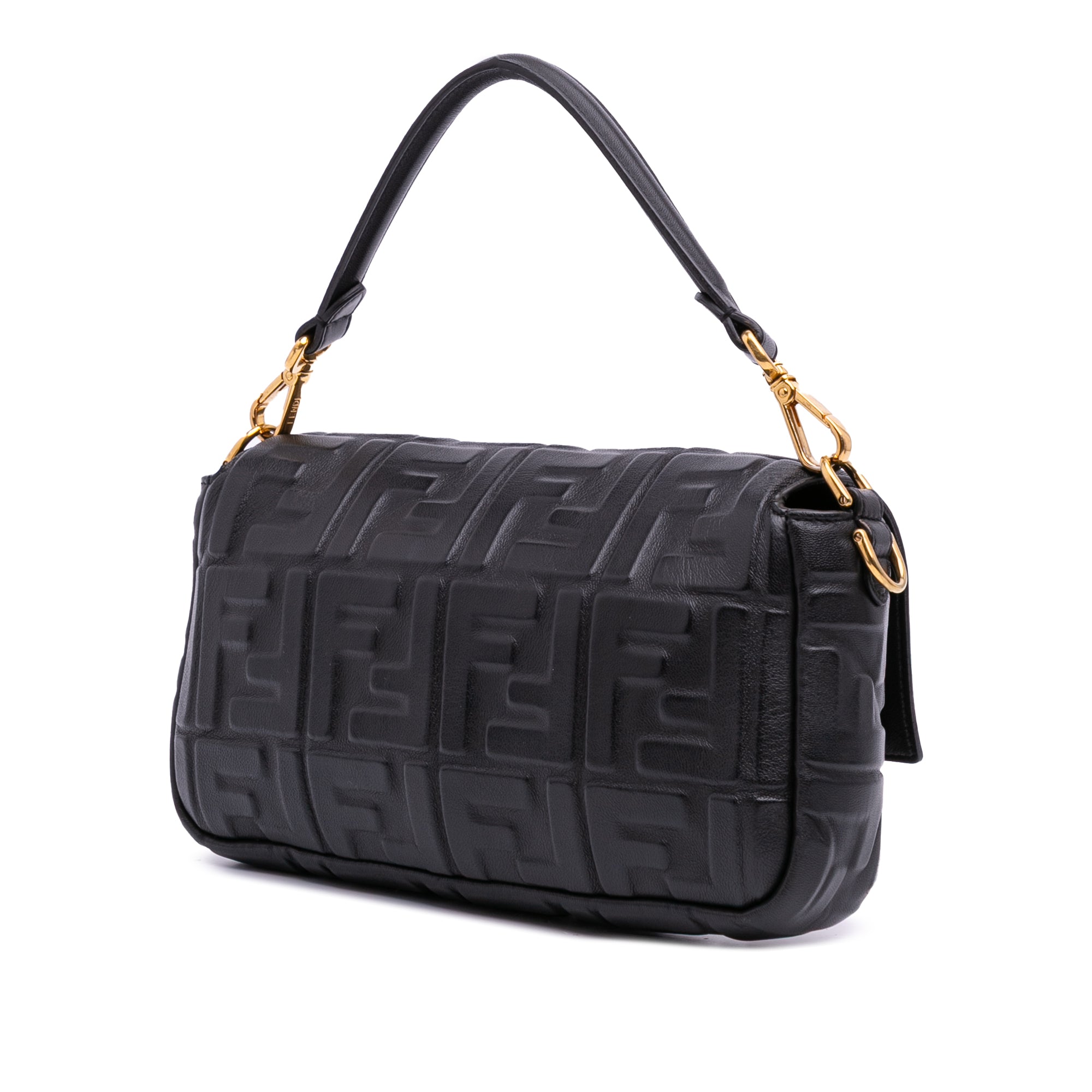 Zucca Embossed Leather Baguette Satchel