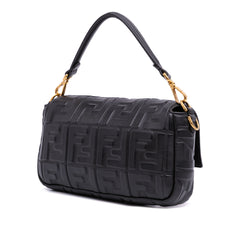 Zucca Embossed Leather Baguette Satchel