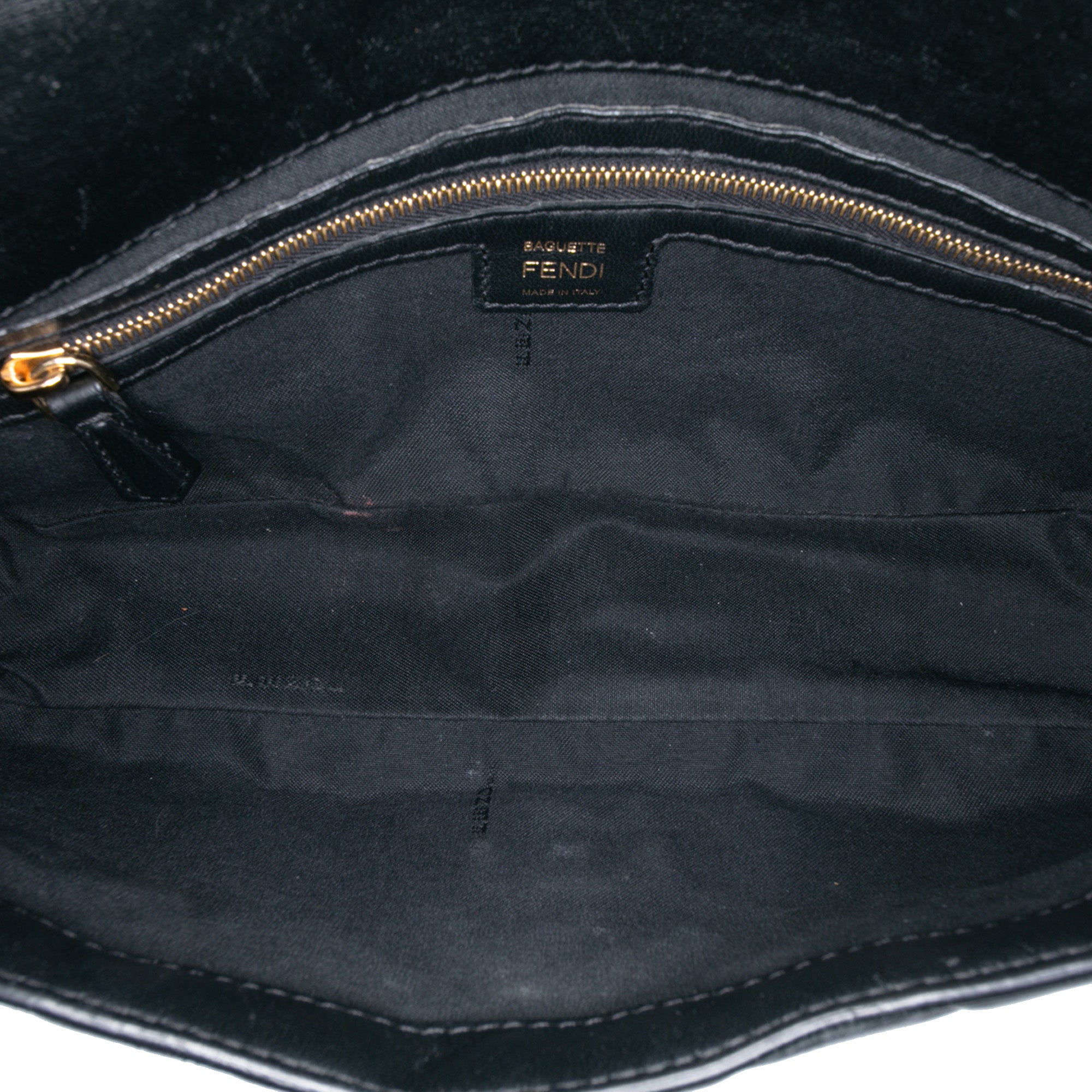 Zucca Embossed Leather Baguette Satchel