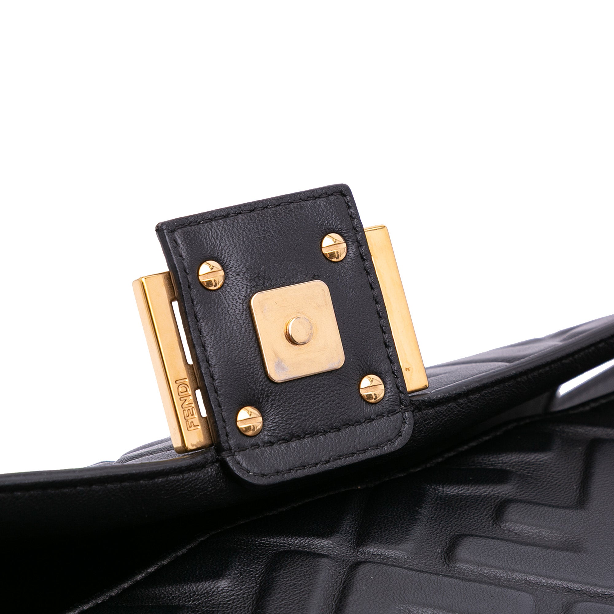 Zucca Embossed Leather Baguette Satchel