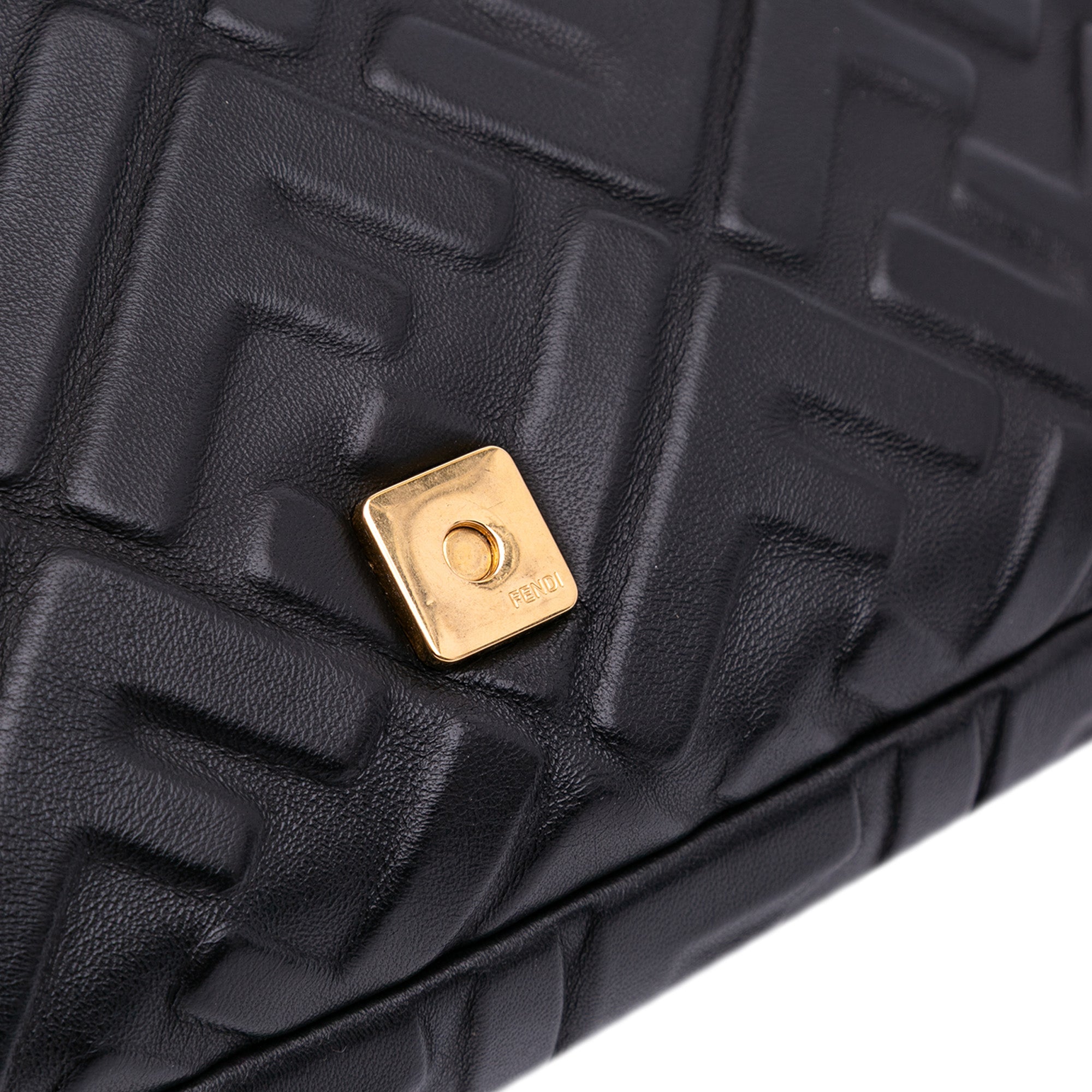 Zucca Embossed Leather Baguette Satchel
