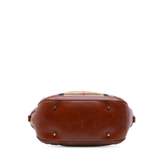 Small Leather Trimmed House Check Canvas Bridle Orchard Satchel