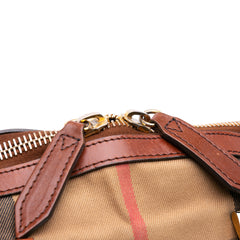 Small Leather Trimmed House Check Canvas Bridle Orchard Satchel