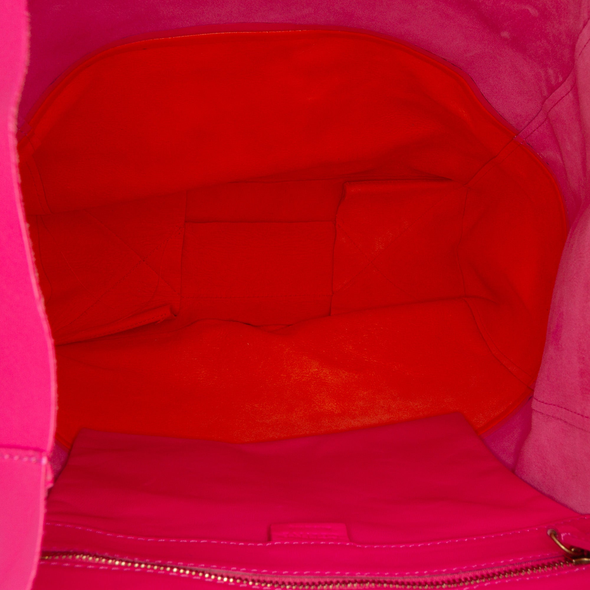 Bicolor Leather Vertical Cabas Tote