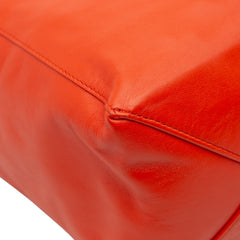 Bicolor Leather Vertical Cabas Tote