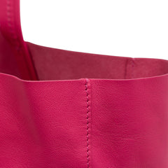 Bicolor Leather Vertical Cabas Tote