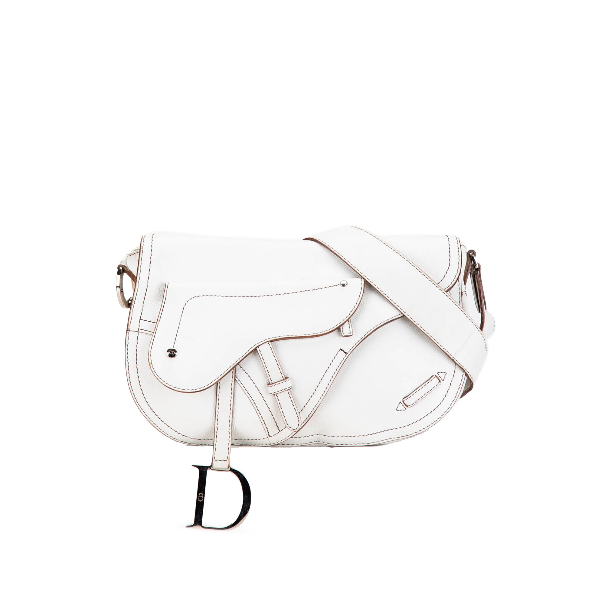 Calfskin Double Saddle Crossbody