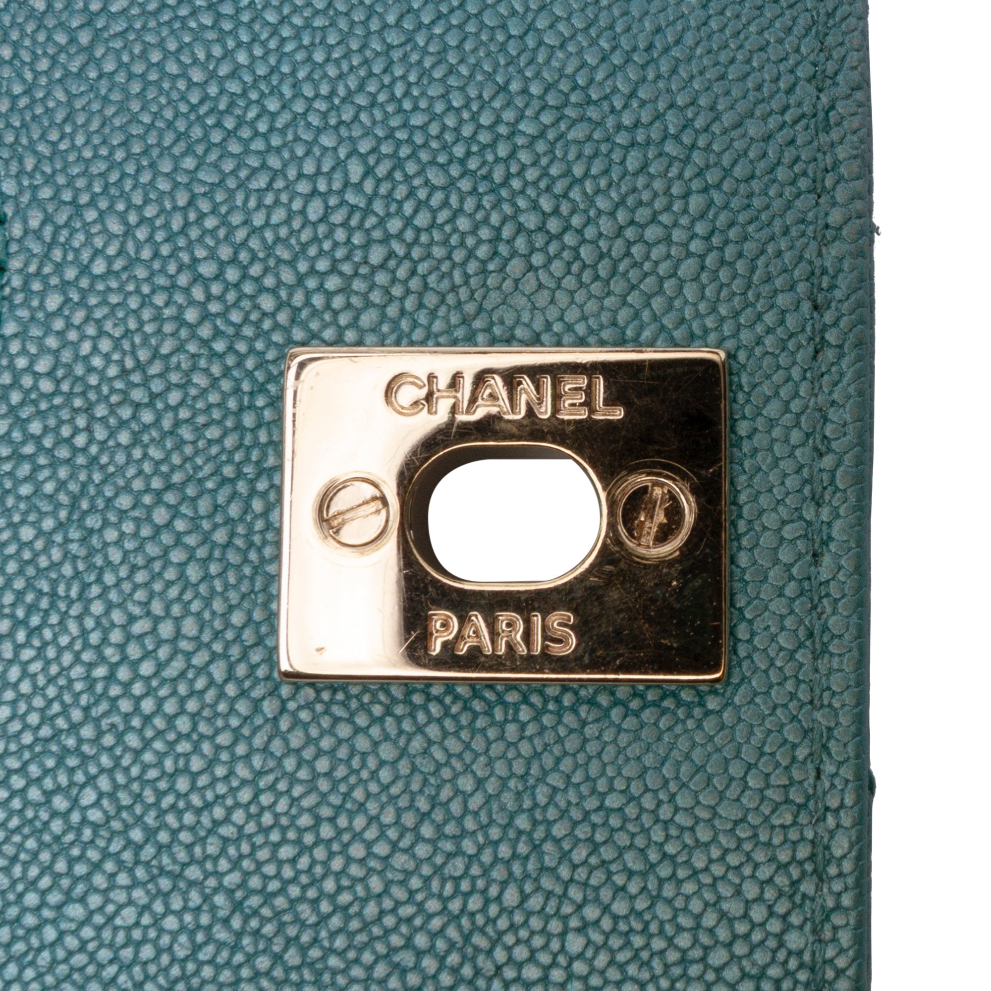 Small Chevron Caviar Statement Flap