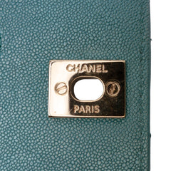 Small Chevron Caviar Statement Flap