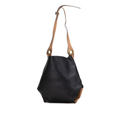 Bicolor Calfskin Grommet Hobo
