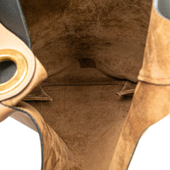 Bicolor Calfskin Grommet Hobo