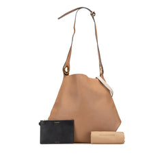 Bicolor Calfskin Grommet Hobo