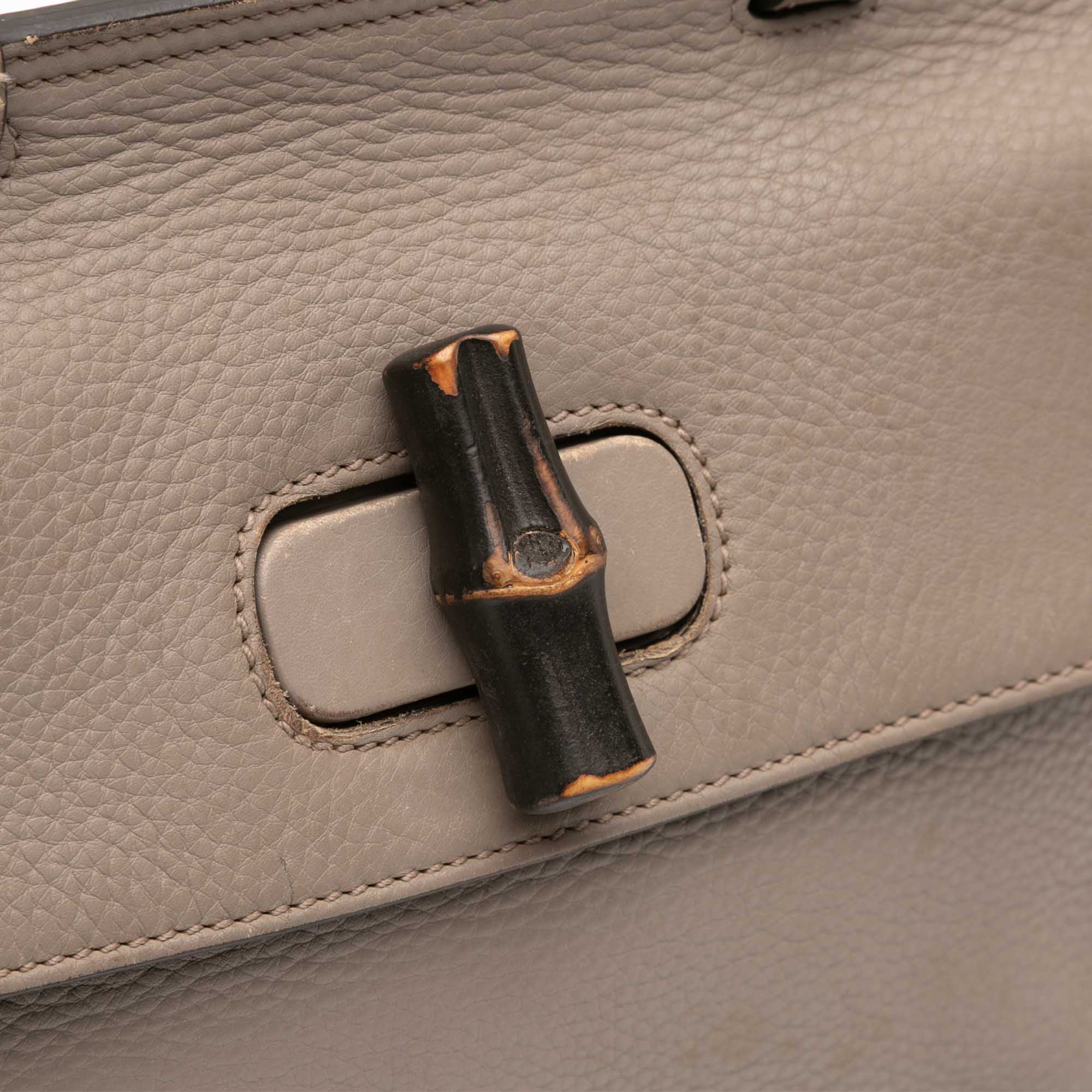Small Leather Bamboo Daily Satchel