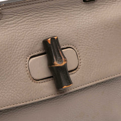 Small Leather Bamboo Daily Satchel