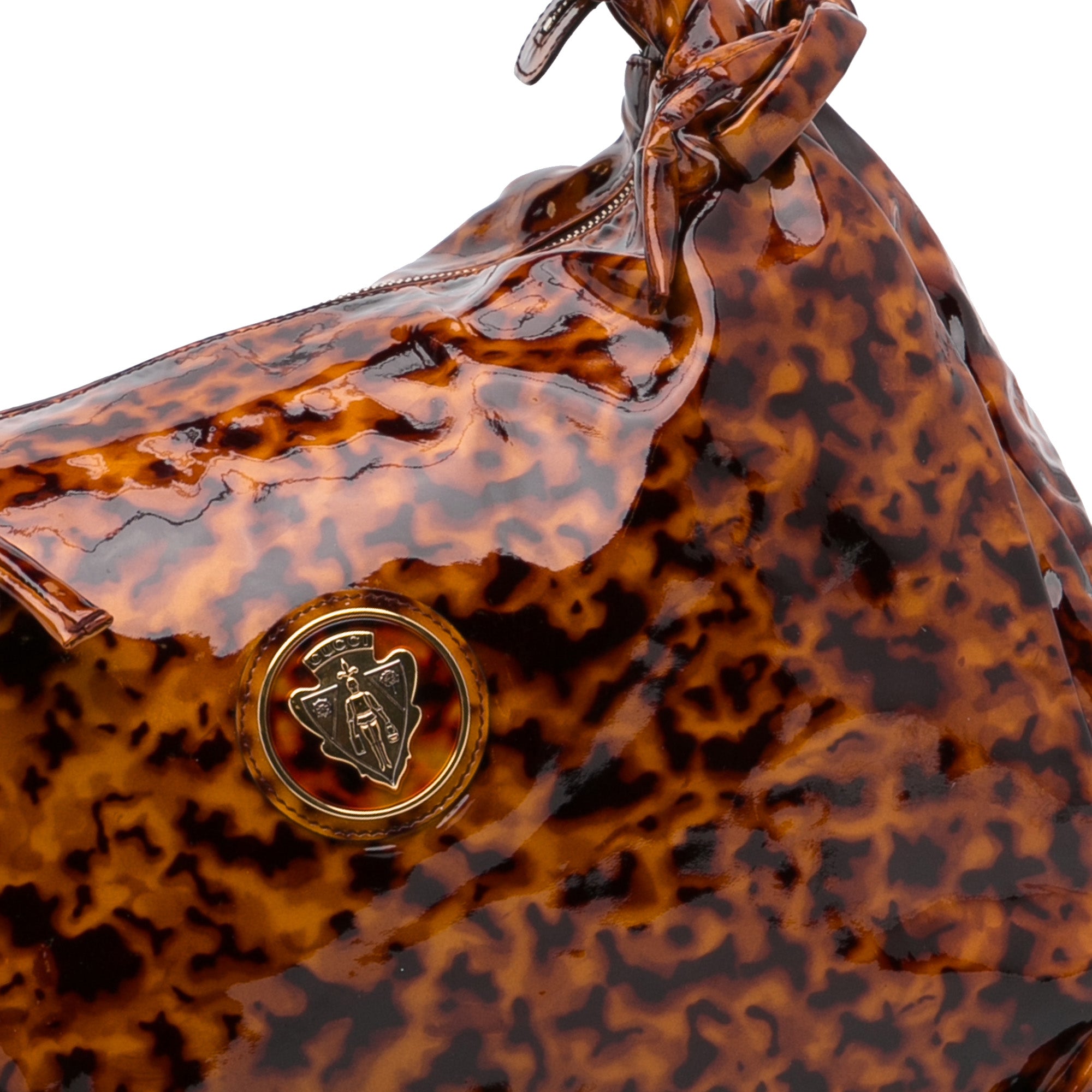 Medium Patent Tortoise Shell Hysteria Hobo_8