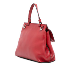 Small Leather Bamboo Daily Satchel