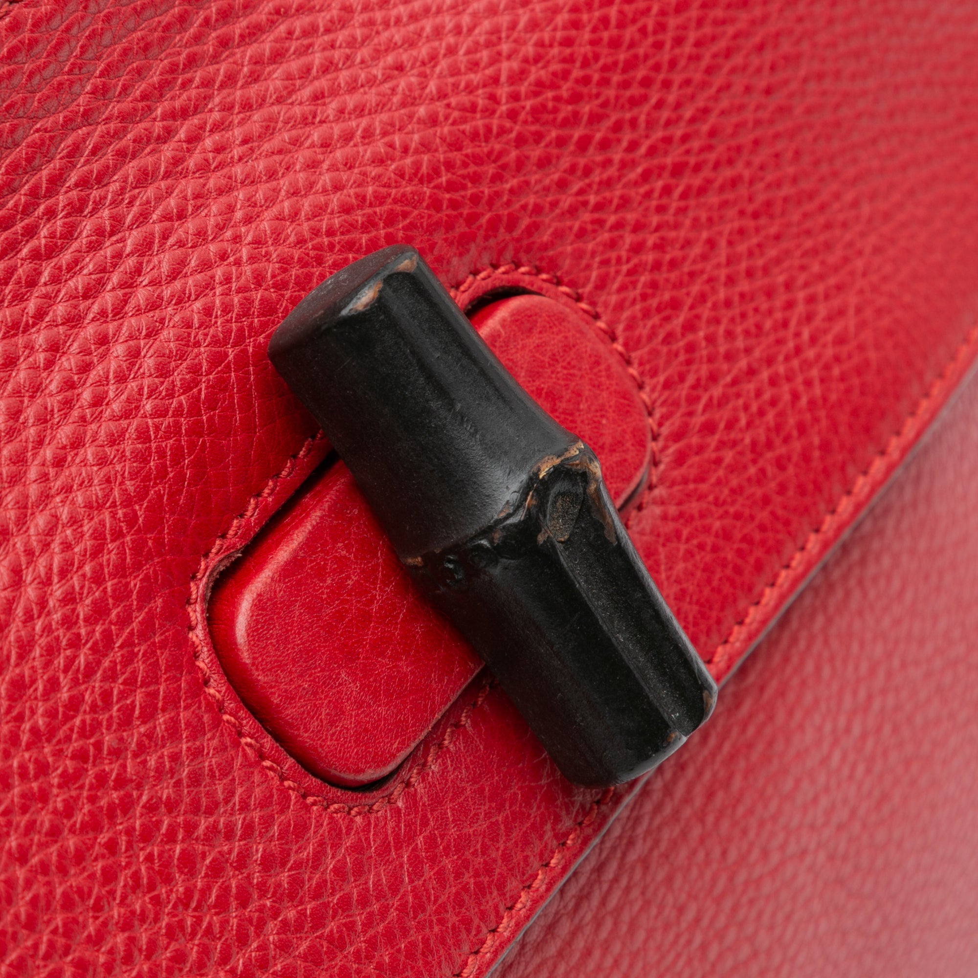 Small Leather Bamboo Daily Satchel