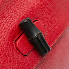 Small Leather Bamboo Daily Satchel