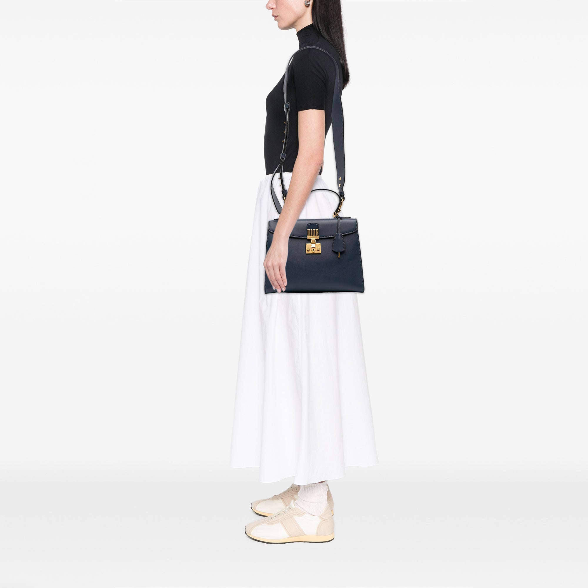 Leather DiorAddict Top Handle Bag