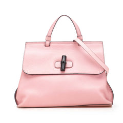 Medium Leather Bamboo Daily Satchel