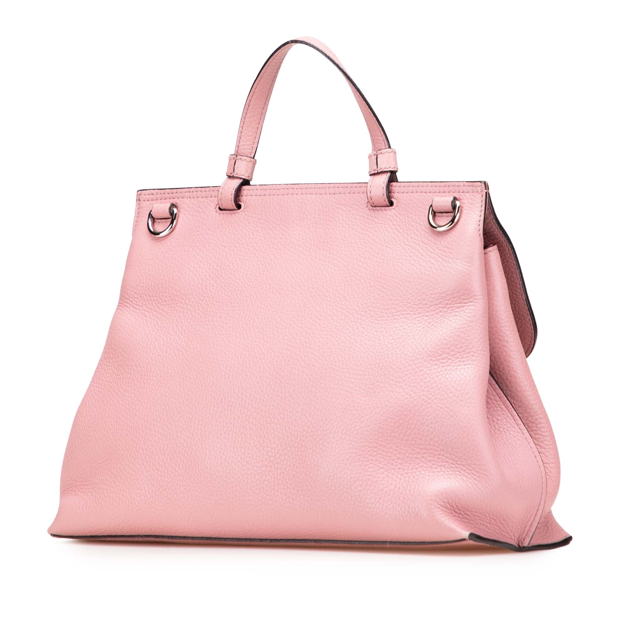 Medium Leather Bamboo Daily Satchel