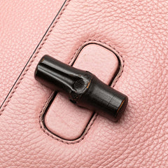 Medium Leather Bamboo Daily Satchel