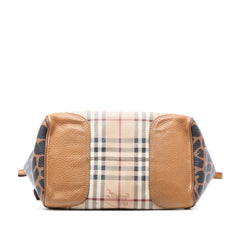 Small Haymarket Check Coated Canvas Animal Print Blaze Satchel