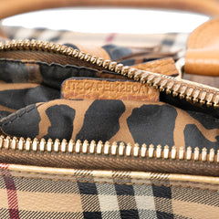 Small Haymarket Check Coated Canvas Animal Print Blaze Satchel