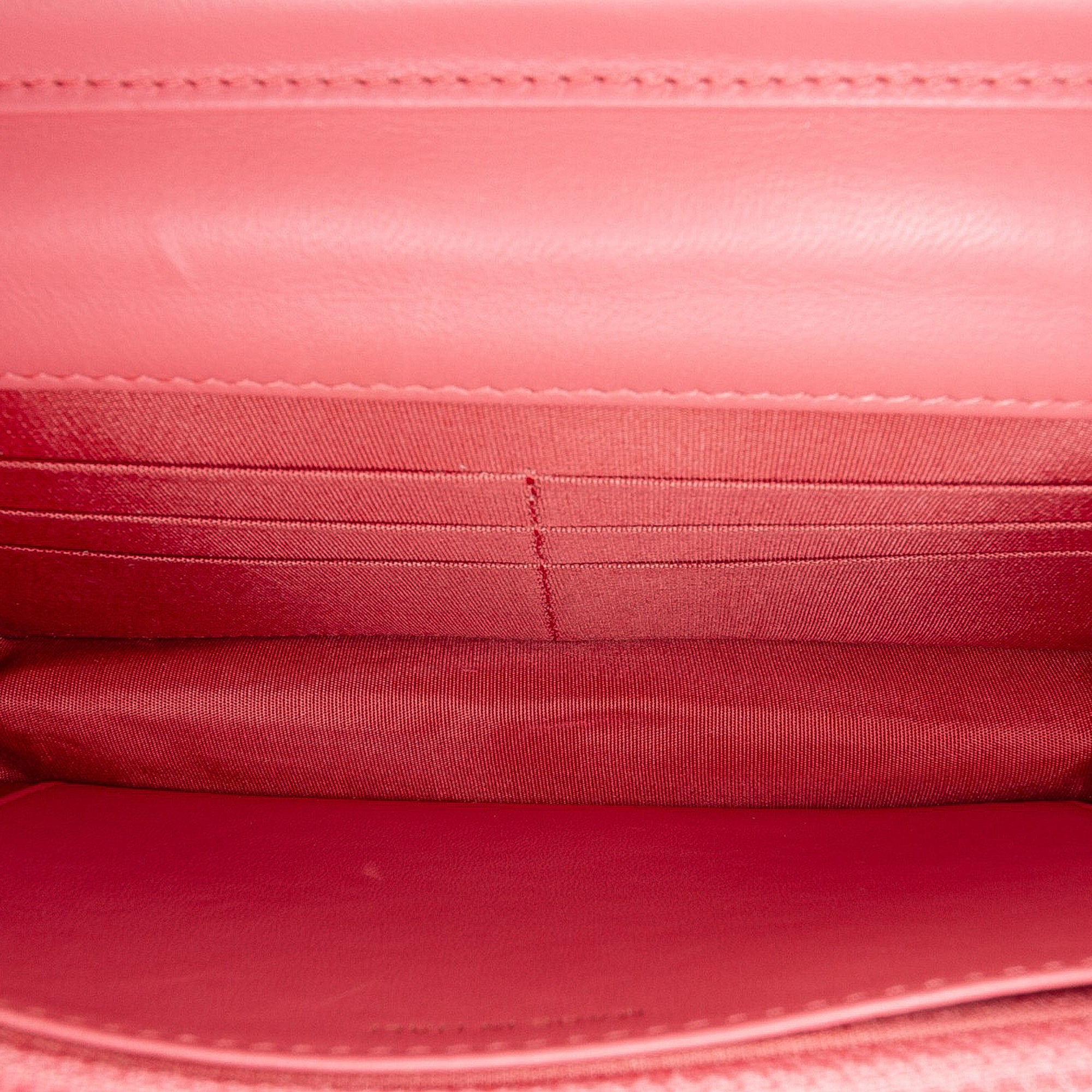 Quilted Lambskin Double Stitch Tassel Wallet On Chain