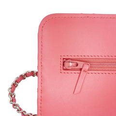 Quilted Lambskin Double Stitch Tassel Wallet On Chain