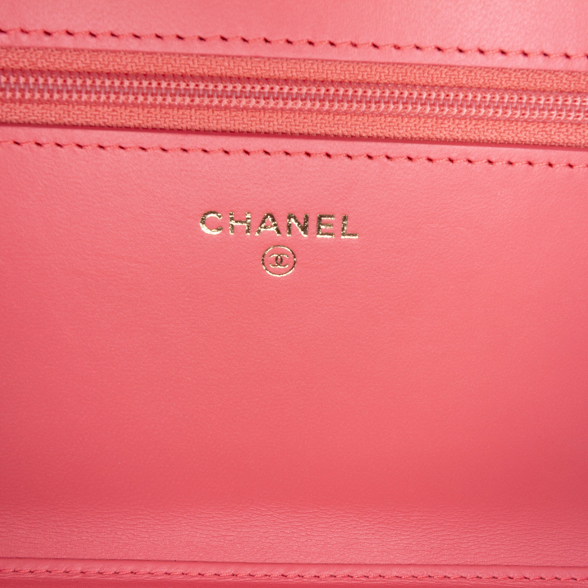 Quilted Lambskin Double Stitch Tassel Wallet On Chain