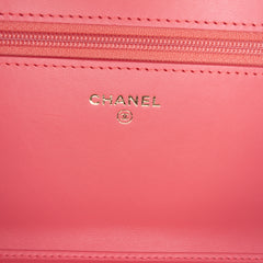 Quilted Lambskin Double Stitch Tassel Wallet On Chain