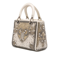 Medium Lambskin Embroidered and Beaded Lady D Lite