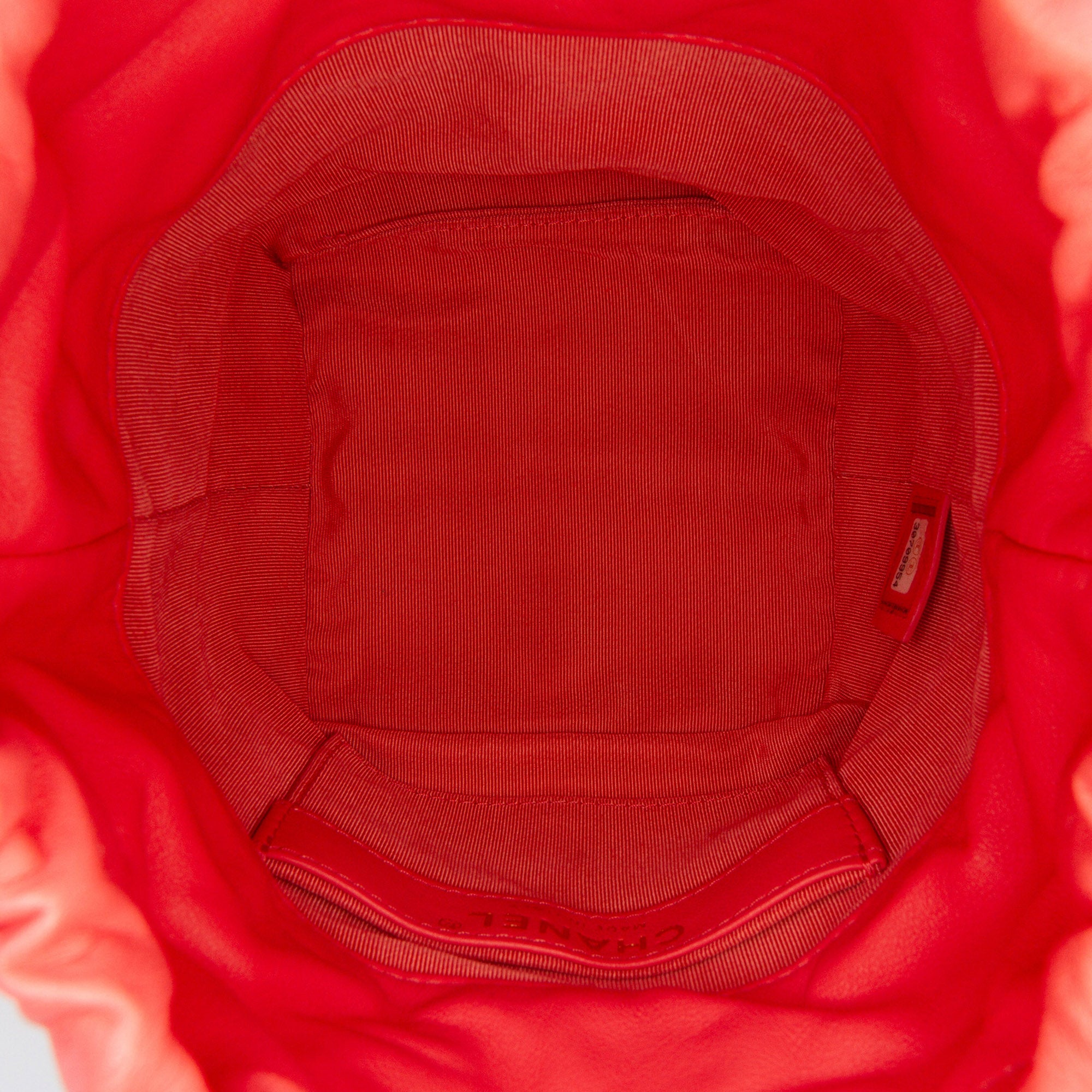 Lambskin CC Chain Frame Drawstring Bucket Bag