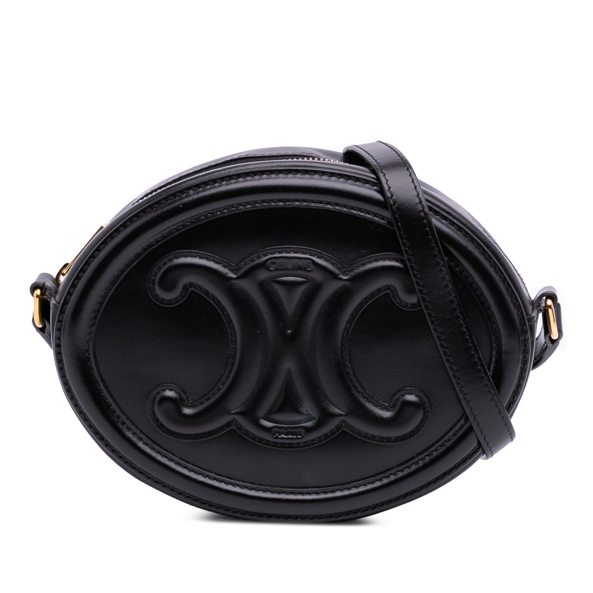 Small Calfskin Cuir Triomphe Oval Crossbody