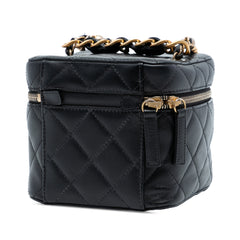 CC Quilted Calfskin Vanity Case with Chain