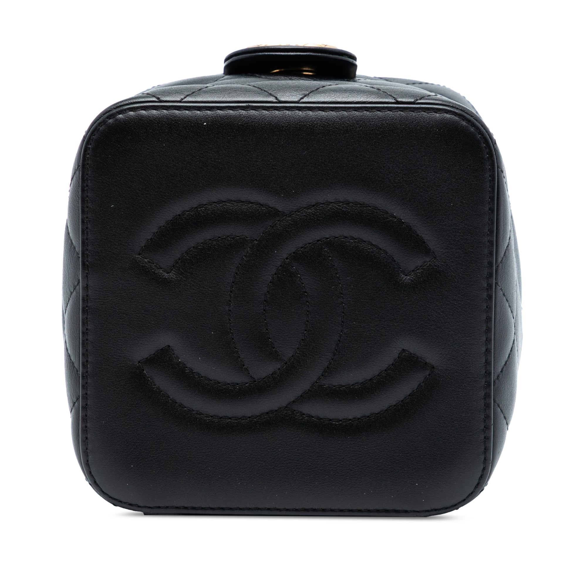 CC Quilted Calfskin Vanity Case with Chain