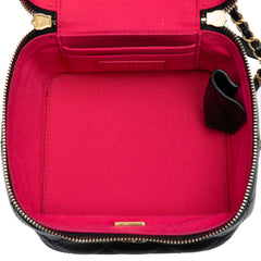 CC Quilted Calfskin Vanity Case with Chain