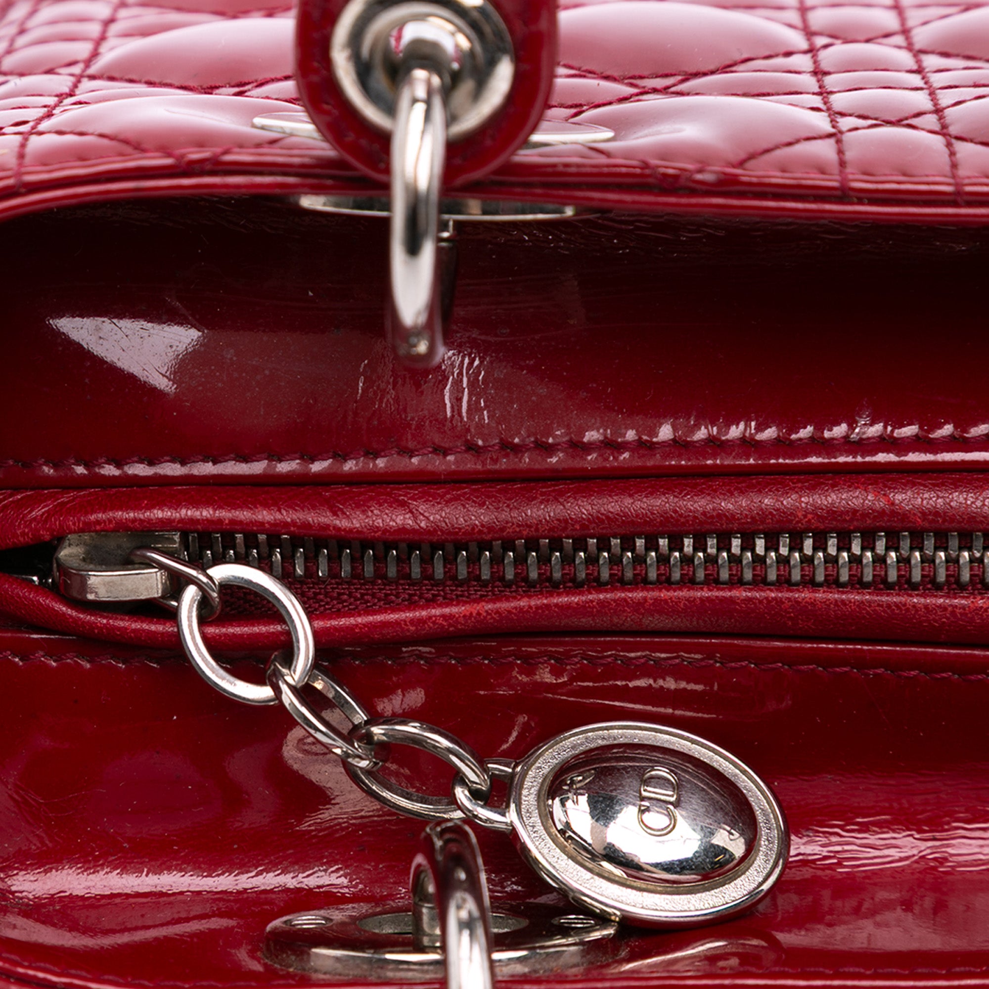 Medium Patent Cannage Lady Dior