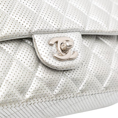Medium Classic Perforated Lambskin Double Flap