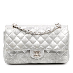 Medium Classic Perforated Lambskin Double Flap