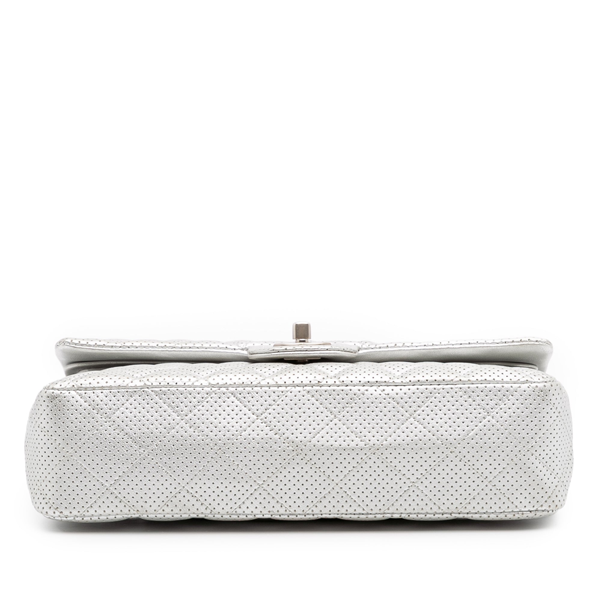 Medium Classic Perforated Lambskin Double Flap