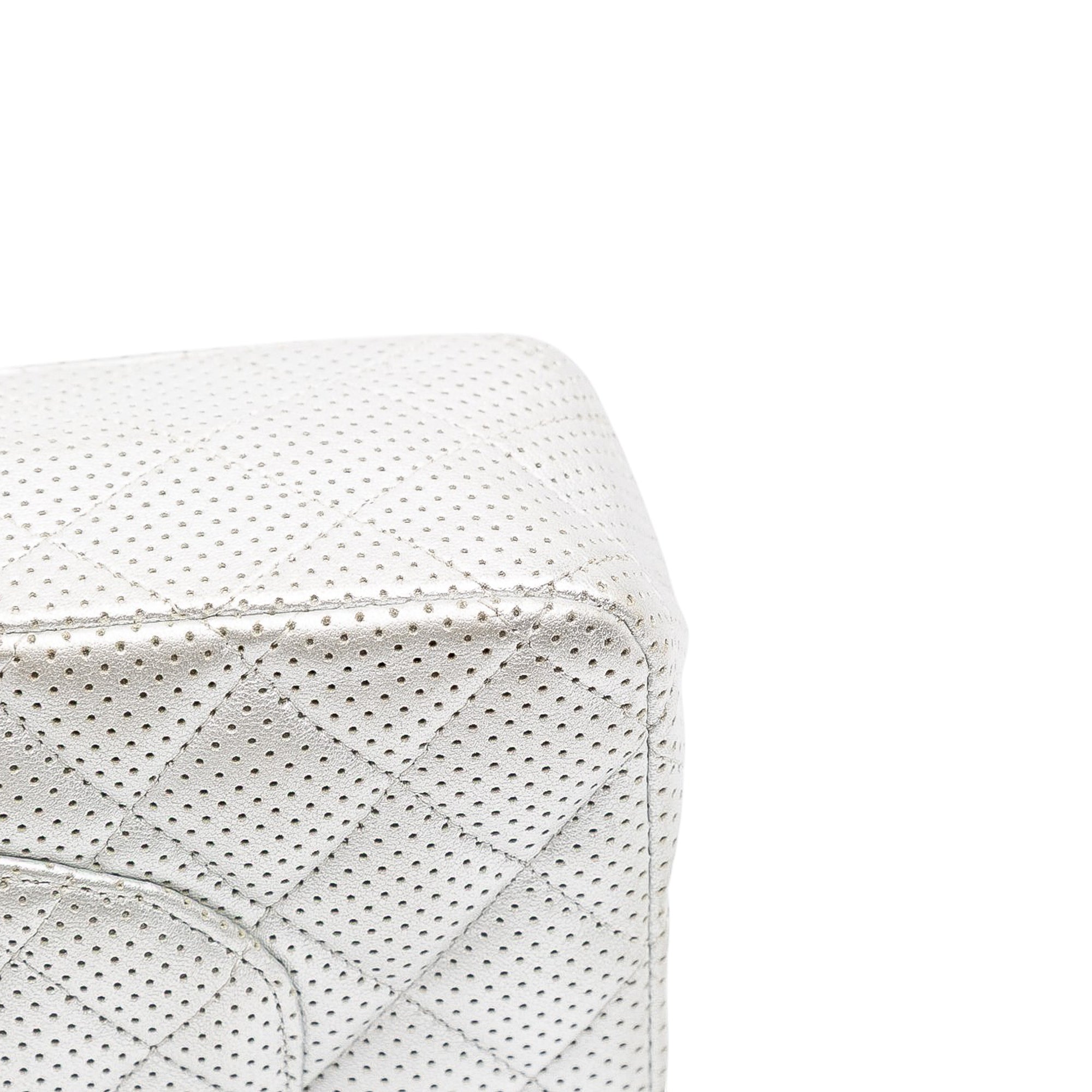 Medium Classic Perforated Lambskin Double Flap
