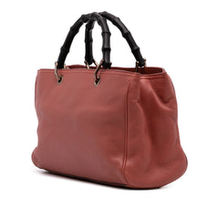 Medium Calfskin Bamboo Shopper Satchel