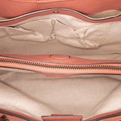 Medium Calfskin Bamboo Shopper Satchel