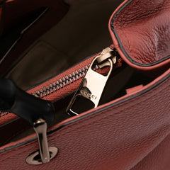Medium Calfskin Bamboo Shopper Satchel