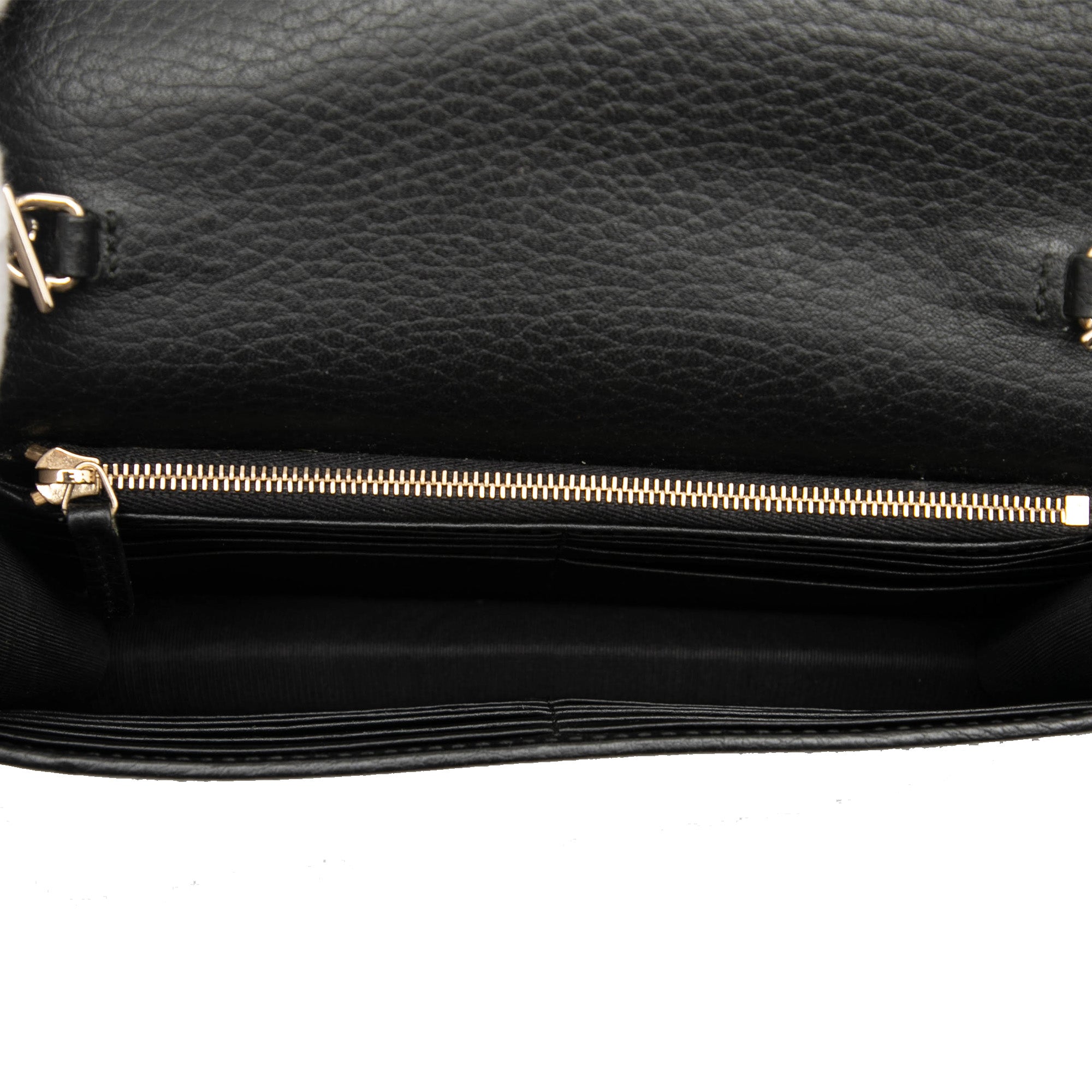 Leather Interlocking G Dollar Wallet on Chain